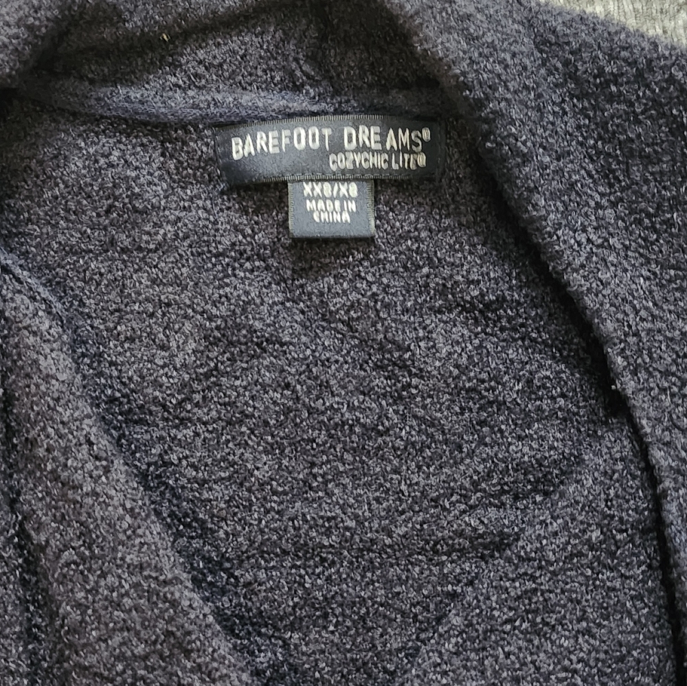 Barefoot Dreams Cozychic Lite Pockets Slate Gray Cardigan Womens Xxs Butter Soft